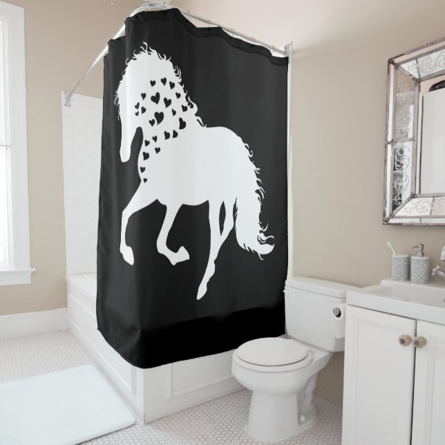 2- Horse Shirt, Horse Lover Tee, Girls Horse Shower Curtain (In Situ)