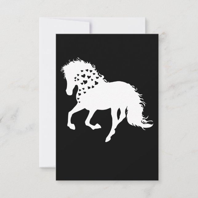 2- Horse Shirt, Horse Lover Tee, Girls Horse Thank You Card (Front)
