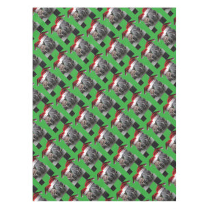 2 Horses Kissing wearing Santa Hats Tablecloth