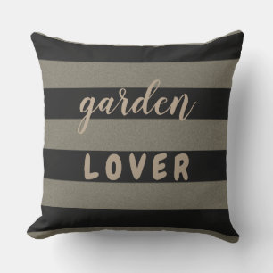 2 in 1 Black Stripes on Custom Colour Custom Text Cushion