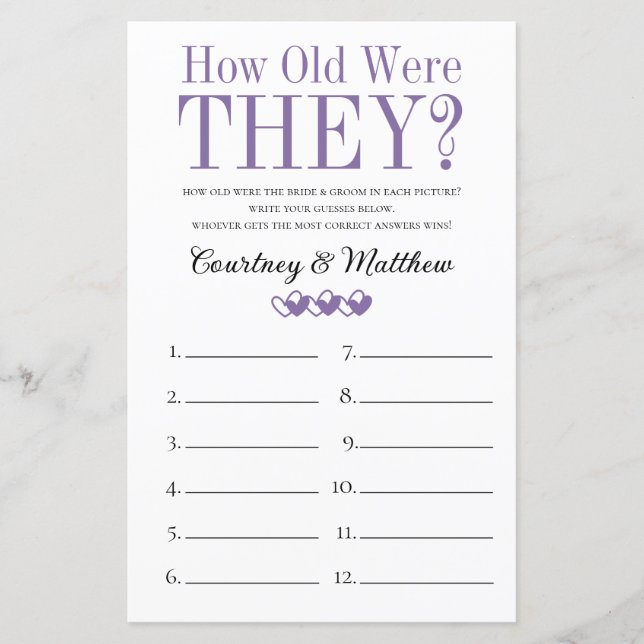 2 in 1 Bridal Shower Games (Front)