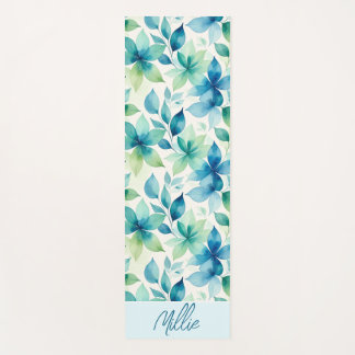 2-in-1 Double-Sided Floral Watercolor Yoga Mat
