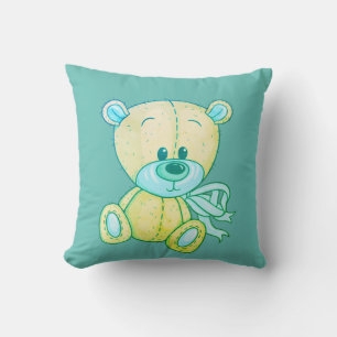 2 In 1 Lime Green Teddy Bear Throw Pillow