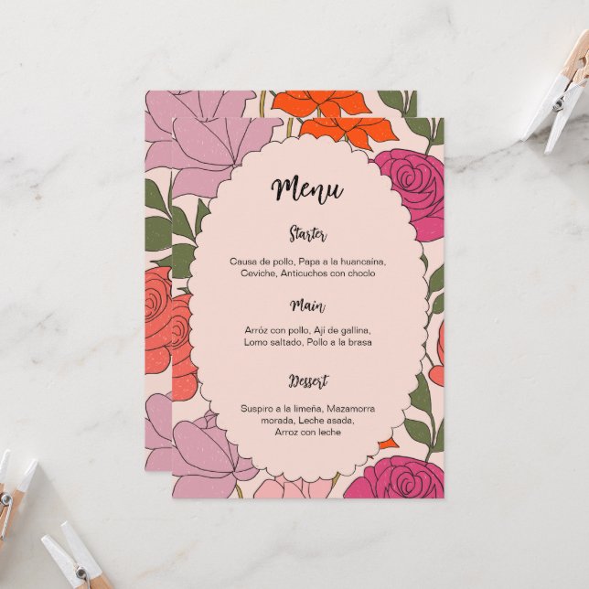 2-in-1 Menu and Place Card Template (Front/Back In Situ)