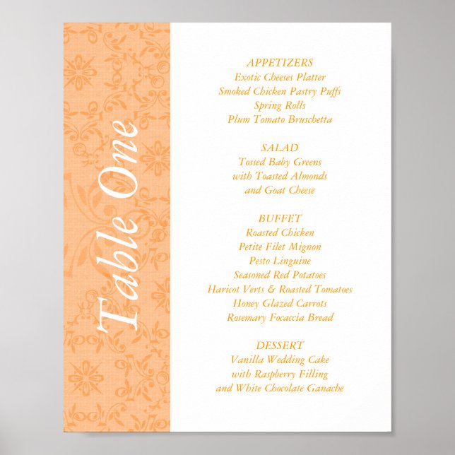 2-in-1 Wedding Reception Table Toppers & Menus Poster (Front)
