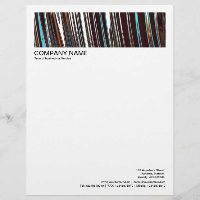 2 in Header 1/2 Inch Border - Abstract Rotation 02 Custom Letterhead (Front)
