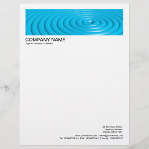 2 in Header 1/2 Inch Border - Concentric Rings Custom Letterhead
