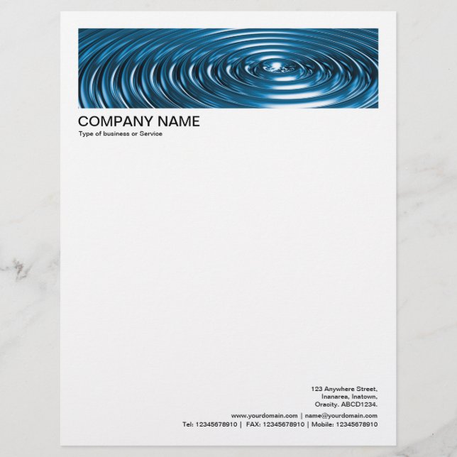 2 in Header 1/2 Inch Border - Concentric Rings Let Custom Letterhead (Front)