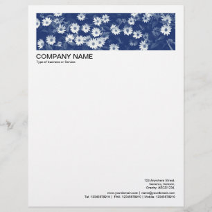 2 in Header 1/2 Inch Border - Daisies Custom Letterhead