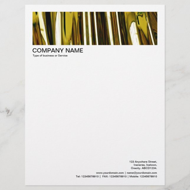 2 in Header 1/2 Inch Border - Gold Cascade Custom Letterhead (Front)