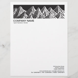 2 in Header 1/2 Inch Border - Hand Drawn Mountains Custom Letterhead
