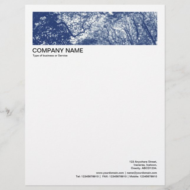 2 in Header 1/2 Inch Border - In The Trees 01 Custom Letterhead (Front)