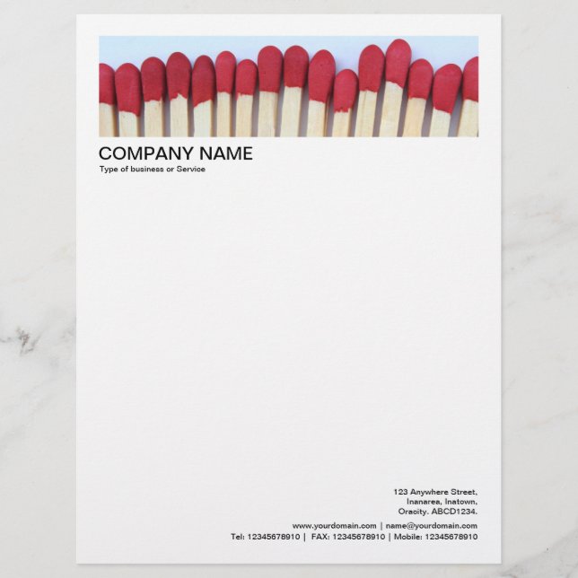 2 in Header 1/2 Inch Border - Matches Custom Letterhead (Front)