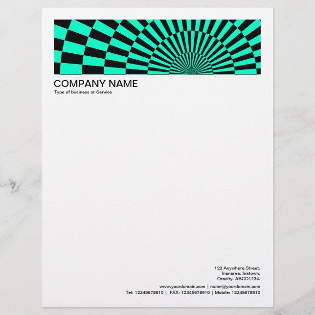 2 in Header 1/2 Inch Border - Op-Art 03 Custom Letterhead (Front)