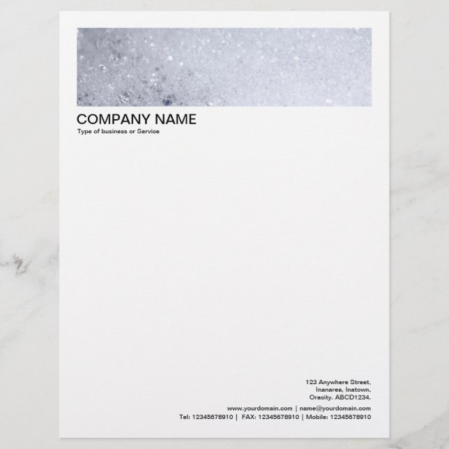 2 in Header 1/2 Inch Border - Soap Suds Custom Letterhead (Front)