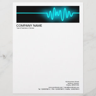 2 in Header 1/2 Inch Border - Sound Wave 03 Custom Letterhead
