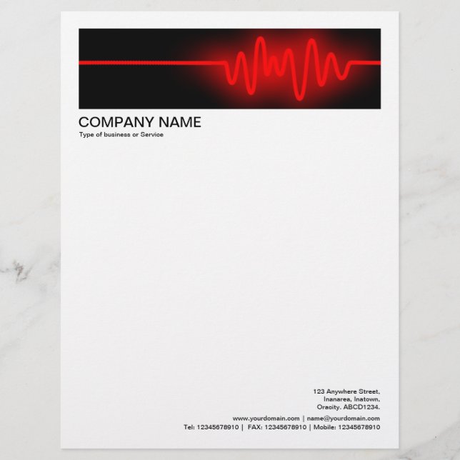 2 in Header 1/2 Inch Border - Sound Wave Custom Letterhead (Front)
