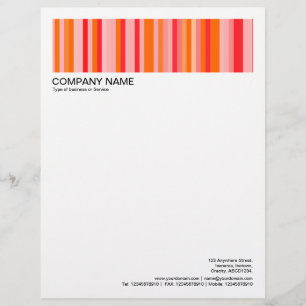 2 in Header 1/2 Inch Border - Stripes Custom Letterhead