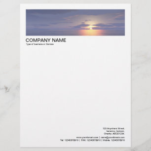 2 in Header 1/2 Inch Border - Sunrise/Sunset Custom Letterhead