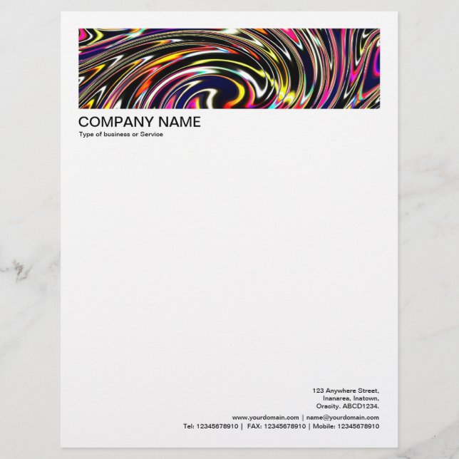 2 in Header 1/2 Inch Border - Swirl 02 Custom Letterhead (Front)