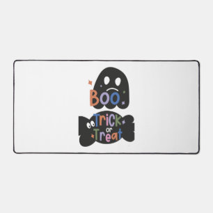 2 In One Halloween Stickers Boo and Trick or Treat Desk Mat
