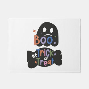 2 In One Halloween Stickers Boo and Trick or Treat Doormat