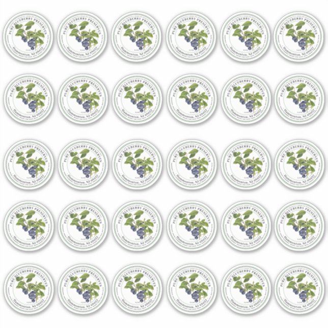 2-inch Regular Mason Jar Lid Vinyl Blueberry Jelly (Front)