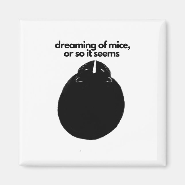 2 Inch Square Magnet "Dreaming of Mice" (Front)