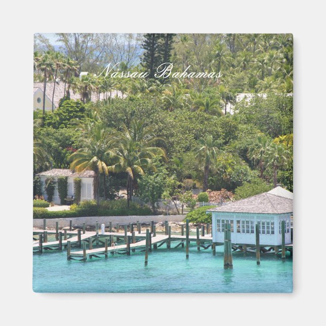 2 Inch Square Magnet, Nassau Bahamas Magnet (Front)