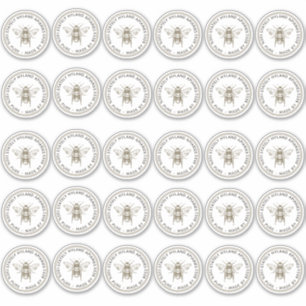 2-inch Vinyl Mason Jar Vintage Bee Honey Label