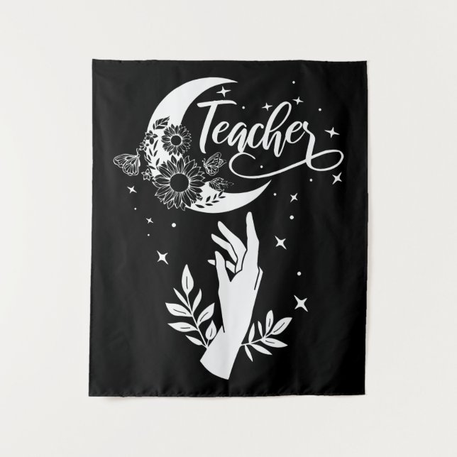 2- Inspirational Teacher Shirt, Minimalist Teacher Tapestry (Front)