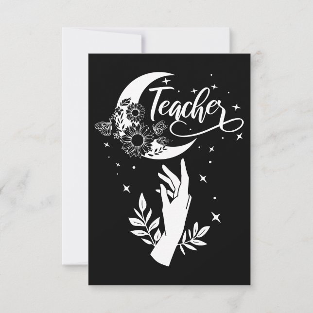 2- Inspirational Teacher Shirt, Minimalist Teacher Thank You Card (Front)