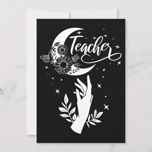 2- Inspirational Teacher Shirt, Minimalist Teacher Thank You Card (Front)