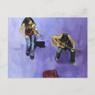 2 jovens músicos postcard