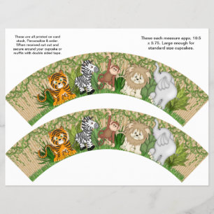 2 Jungle Monkey Personalised Cupcake Wrappers