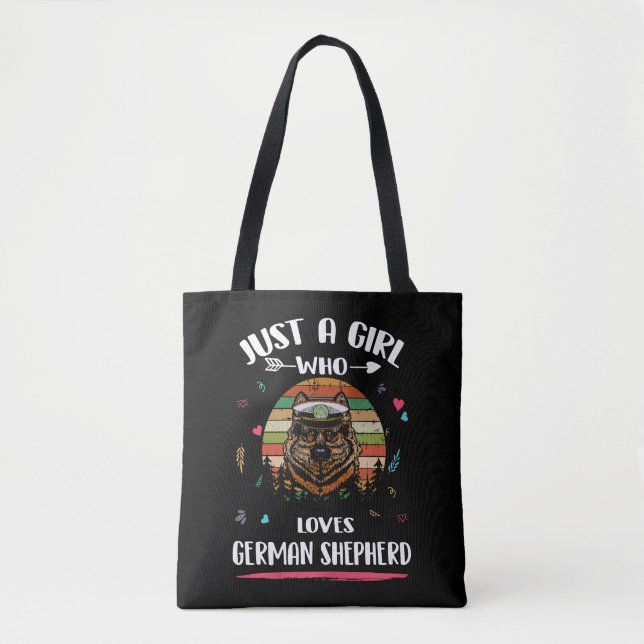 2 Just A Girl Who Loves German Shepherd Tote Bag (Front)