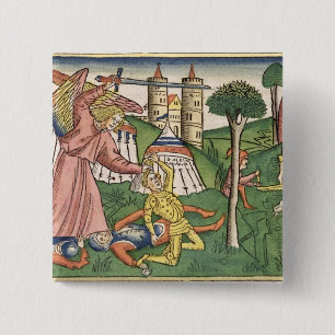 2 Kings 19 35-37 God's vengance on Assyria, from t 15 Cm Square Badge