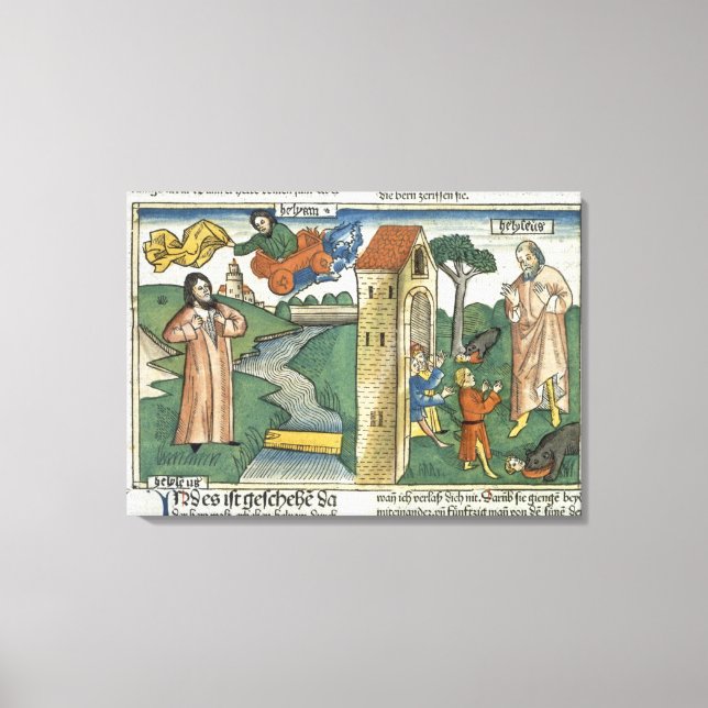 2 Kings 2 1-24 Elijah ascends to Heaven in a whirl Canvas Print (Front)