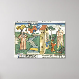 2 Kings 2 1-24 Elijah ascends to Heaven in a whirl Canvas Print