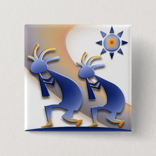 2 Kokopelli #128 15 Cm Square Badge