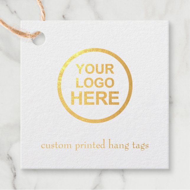 2" Kraft Custom Square Hang Tags with String (Front)