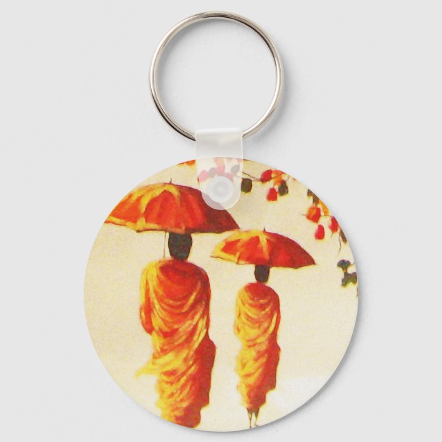 2 Laotian Buddhist Monks Key Ring (Front)