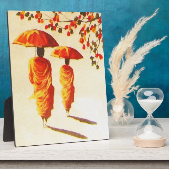 2 Laotian Buddhist Monks Plaque (Side)