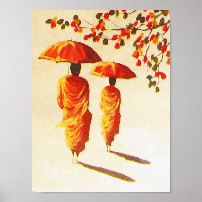 2 Laotian Buddhist Monks Poster (Front)