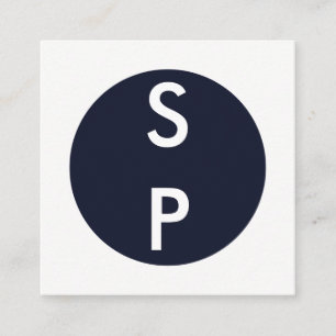 2 Letter Vertical Monogram Square Business Card