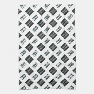 2 Logo's Diagonal Repeating Logo | White Tea Towel