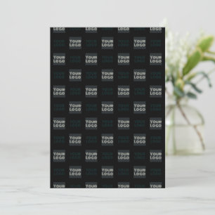 2 Logo's Simple Repeating Logo   Black Thank You Card