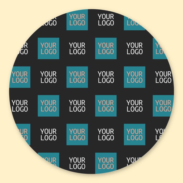 2 Logo's Simple Repeating Logo | White Classic Round Sticker (Creator Uploaded)