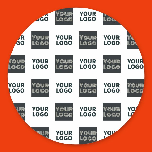 2 Logo's Simple Repeating Logo | White Classic Round Sticker (Creator Uploaded)