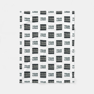2 Logo's Simple Repeating Logo White Fleece Blanket